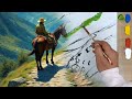 acrylic painting running through nature for beginners step by step