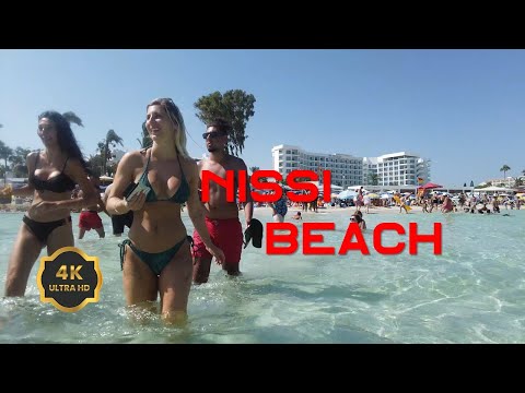 Nissi Beach 4K Walk / Cyprus 2022 Summer day