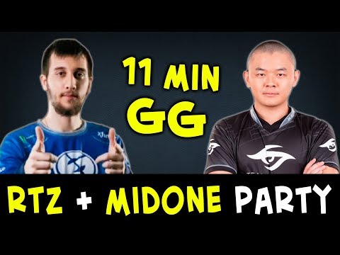 When 2x 10,000 MMR party — 11 min GG Arteezy + MidOne in Turbo