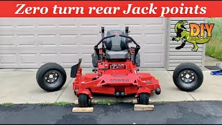 Zero turn mower rear jack points