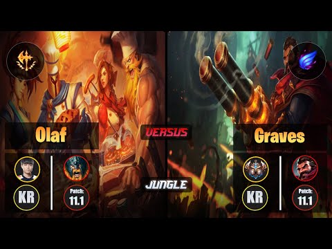 Cuzz OLAF (Jungle) [Conqueror] VS GRAVES - Challenger KR Patch 11.1