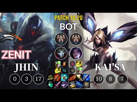 HLE Zenit Jhin vs Kai'Sa Bot - KR Patch 10.20