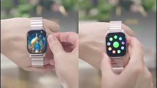 ساعة ذكية اسلامية الجيل الثاني من دينكس، شحن لاسلكي، شاشة عالية الدقة، مقاومة للماء IP67، اسود وفضي