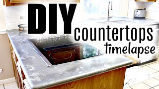 DIY EPOXY MARBLE COUNTERTOPS! BUDGET FRIENDLY COUNTERTOPS! HOW TO EPOXY COUNTERTOPS! TIMELAPSE!