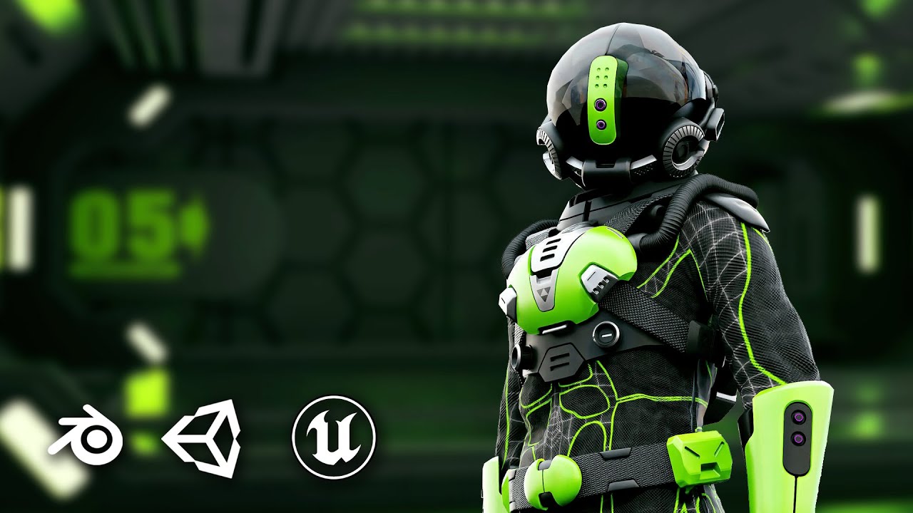 Cyber Astronaut-C Auto-Rig Pro Rigged For Mixamo Unreal Engine Unity 3D Model