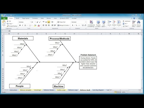 How to create a fishbone diagram in Excel.