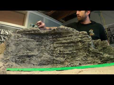 Painting Rocks with Acrylic Wash for Model Railroad Layout (Time Lapse)