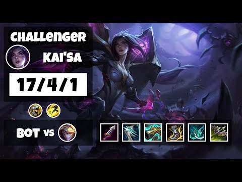Kai'Sa Bot Lane 11.8 Challenger Gameplay Replay S11 (17/4/1) - BR