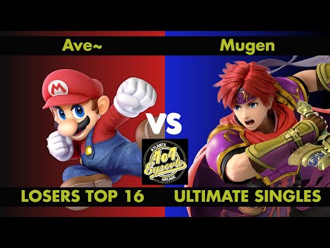 SSBU - 4o4 Smash Night 28 - VA| Ave~ (Mario) vs Mugen (Roy) - Losers Top 16