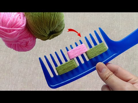 Superb Woolen Flower Making Trick Using Hair comb - Hand Embroidery  Flower Design - Sewing Hack