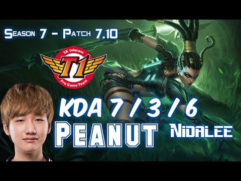 SKT T1 Peanut NIDALEE vs RENGAR Jungle - Patch 7.10 KR Ranked