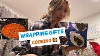 Mini Vlog: GIFT WRAPPING,COOKING,TALKS WITH ME