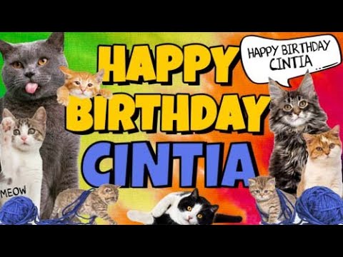 Happy Birthday Cintia! Crazy Cats Say Happy Birthday Cintia (Very Funny)