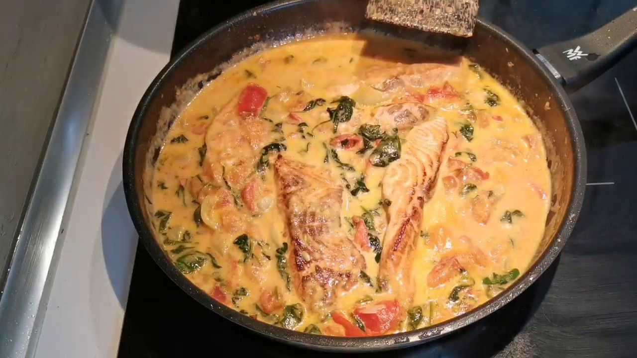 Spaghetti mit Lachs und Spinat in Sahnesoße - Einfache Rezepte Spaghetti mit Lachs und Spinat in Sahnesoße - Einfache Rezepte