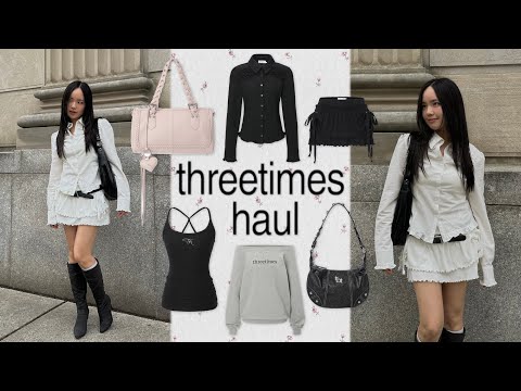 THREETIMES HAUL🖤 korean fashion brand try on haul + review🪽‧˖⁺
