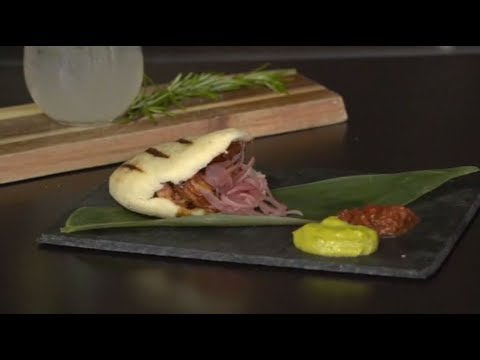 Arepas with Pork Belly & Chicken by Miranda Cuisine & Bar
