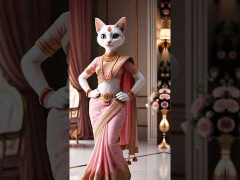 Cat wearing a sari #meow #cat #cats #funny