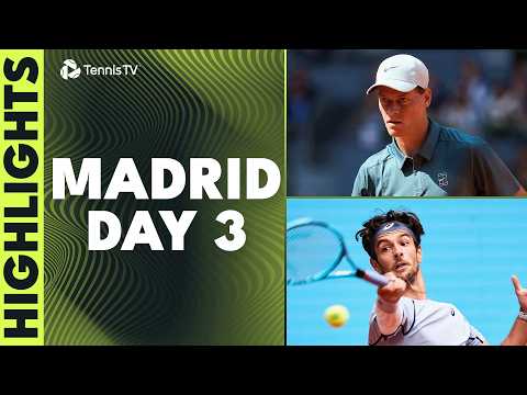 Sinner Begins Campaign; Jodar Faces de Minaur; Musetti, Fils Feature | Madrid 2026 Day 3 Highlights