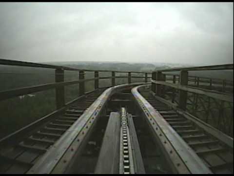 Colossos Wooden Roller Coaster Front Seat POV - Heide Park, Germany