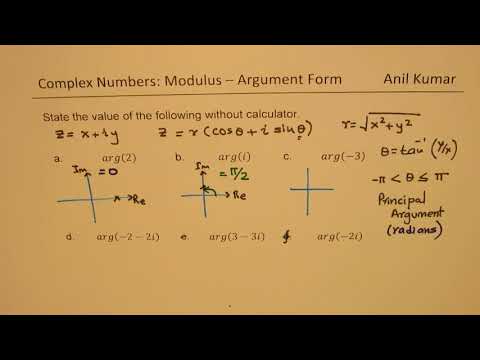 Complex Number Evaluate Argument without Calculator Video