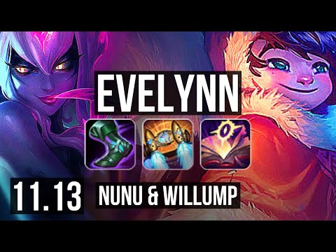 EVELYNN vs NUNU & WILLUMP (JUNGLE) | 10/1/3, 1000+ games, Rank 8 Eve | NA Grandmaster | v11.13