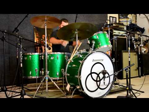 Led Zeppelin - Out On The Tiles *UPDATED* - Multi-Cam Drum Cover - w/o Music - Ludwig Green Sparkle