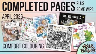 Completed colouring pages and WIP-s May 2026