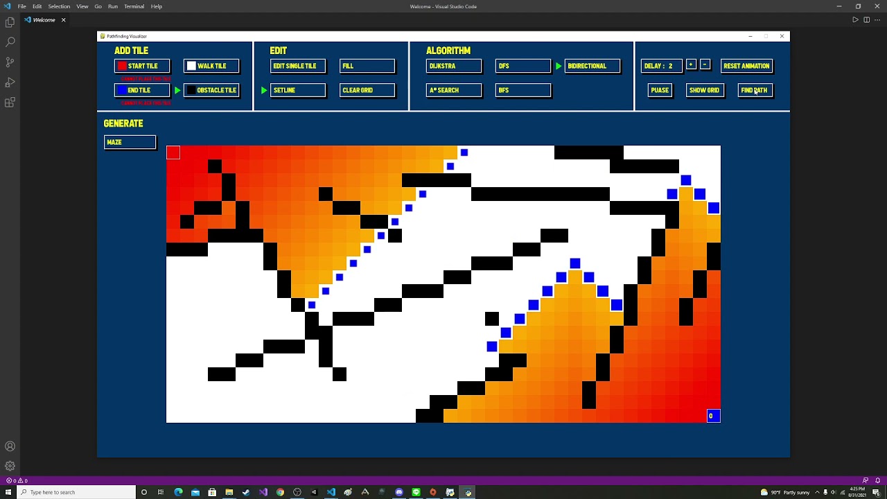 Pathfinding visualizer
