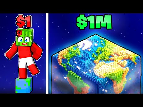 $1 VS $1,000,000 Minecraft PLANET Build Challenge