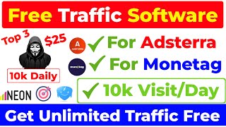 🚀 Get Free 10K Website Traffic Daily 🌐 3 Free Traffic Software 🤑 Adsterra Earning Tricks💰2025