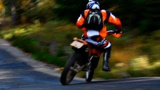 KTM EXC 300 on slippery road