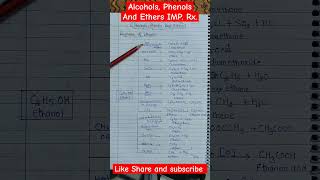 Alcohols Phenols And Ethers Important Reactions 🔥🥵 |Reactions of Ethanol |Class 12 Chemistry #shorts