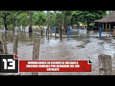 Inundaciones en Escuintla obligan a evacuar familias por desborde del río Coyolate