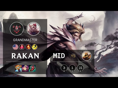 Rakan Mid vs Azir - NA Grandmaster Patch 11.3