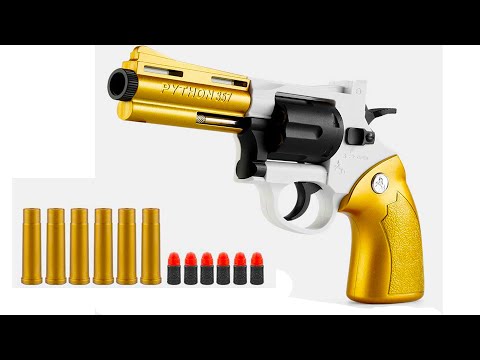 Unboxing Revolver Launcher Soft Bullet Gun High Quality Soft Ball