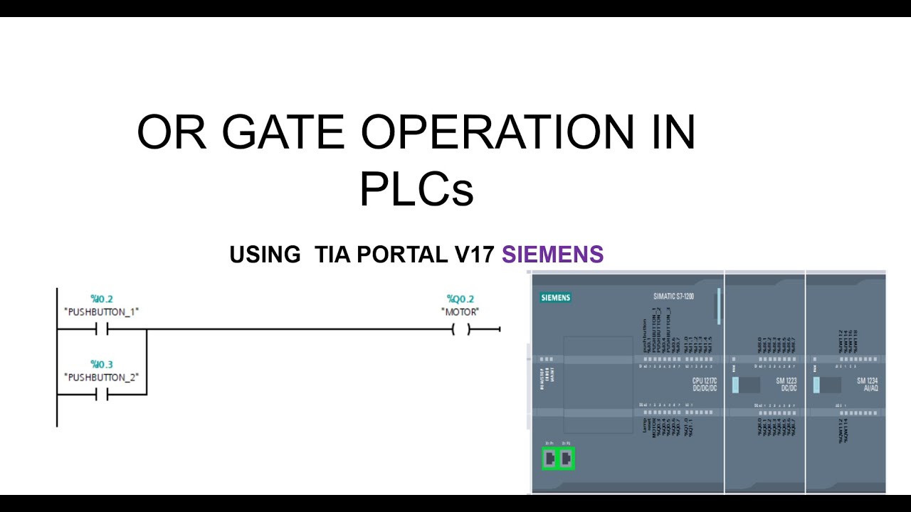 OR GATE operation in PLCs|| TIA PORTAL V17 || SIEMENS