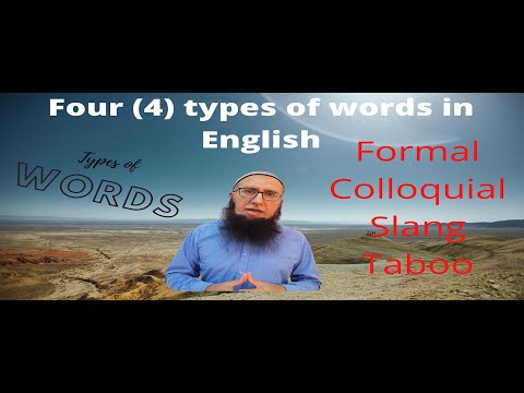 4 types of words in English language