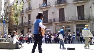 Clarence Milton Bekker playing &#39;Billie Jean&#39; by Michael Jackson in Barcelona