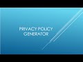 Privacy Policy Generator 
