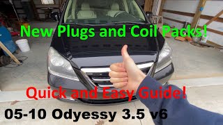 How to change spark plugs Honda Odyssey 05-10 3.5L V6 DIY replacement for 05 06 07 08 09 10