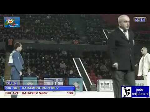 Judo 2010 Tblisi: Victor Karampourniotis (GRE) - Nadir Babayev (AZE) [-73kg]