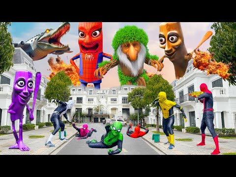 Tung Tung Tung Sahur Giant, Brr Patapim, Bombardiro Crocodillo vs Team Spider Man - ITALIAN BRAINROT