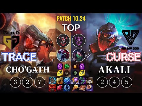 GEN TrAce Cho'Gath vs OMG Curse Akali Top - KR Patch 10.24