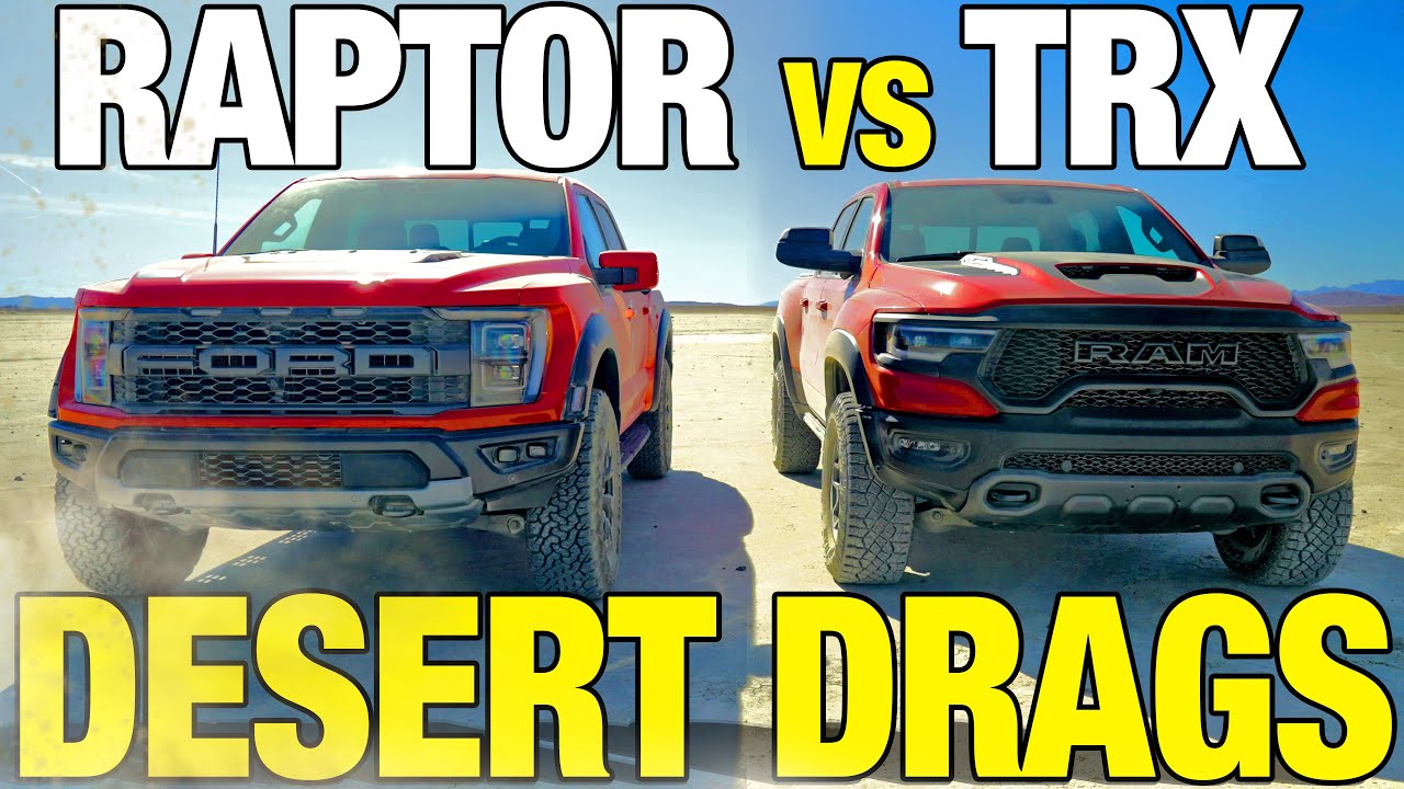 beC5MTtJ-Jc - Drag Race in the Dirt! Ram TRX vs. Ford Raptor | 0-60, Horsepower, Off-Roading & More