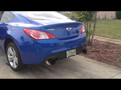Genesis Coupe 2.0T Turbo XS RSD cat back exhaust revving from outside the car