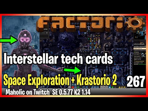 ⚙️Factorio Space Exploration & Krastorio 2 Mod✅🏭➡️Interstellar tech card automation x268