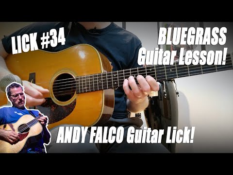 Lick #34 | Andy Falco Up-The-Neck Bluegrass Guitar Lesson in D!