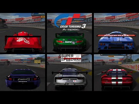 Top 15 Fastest Race Cars in Gran Turismo 3 - Super Speedway Edition
