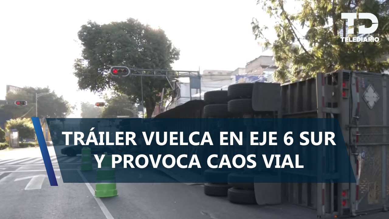 Tráiler cargado con 20 toneladas de productos vuelca en BJ; maniobras complican la circulación