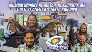 Mumbai Indians ke match  ke chakkar me galti se client ko takla kar diya | Shanuzz Salon